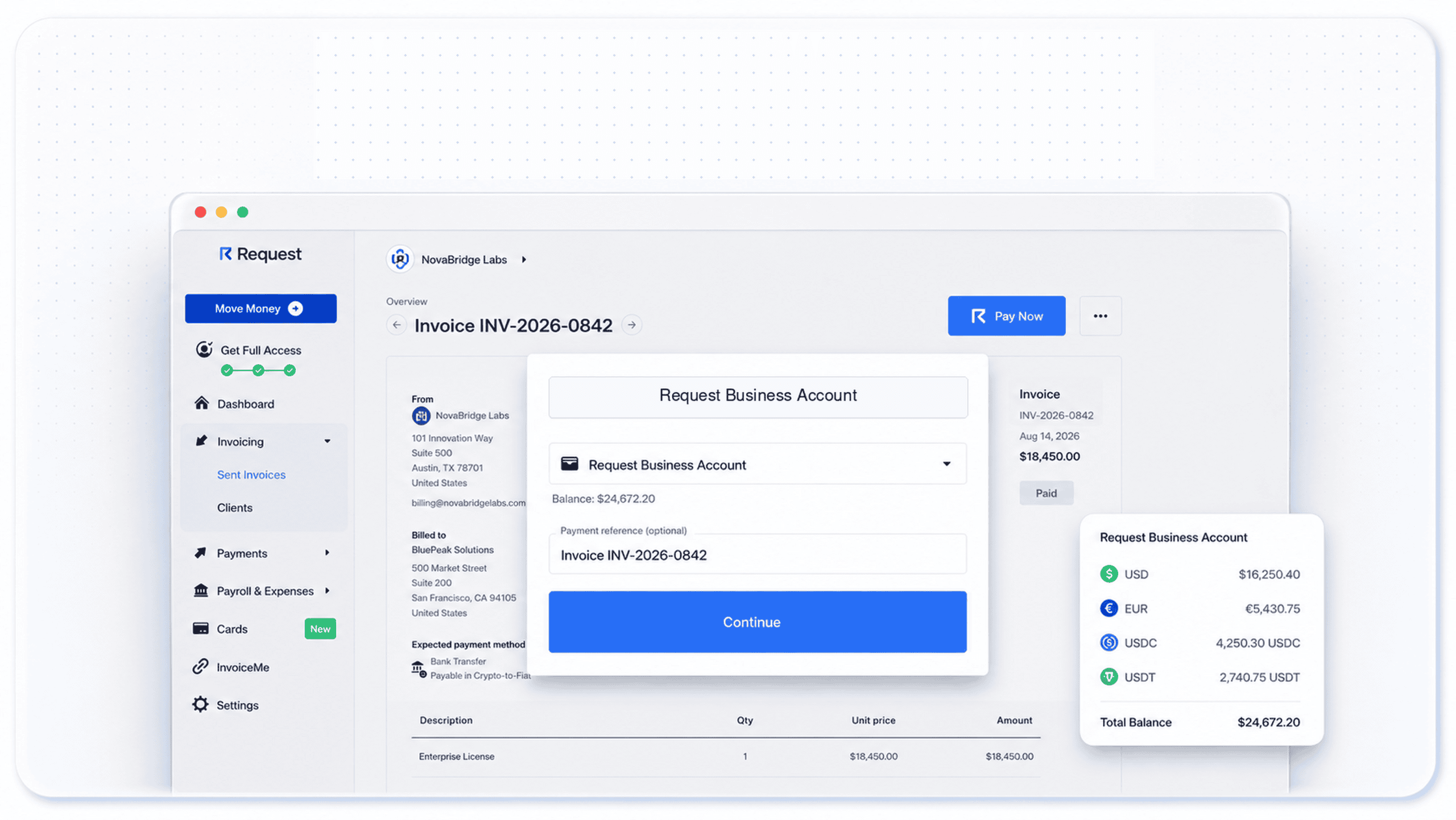 Request Finance - Top 10 corporate stablecoin payment and treasury automation platforms
